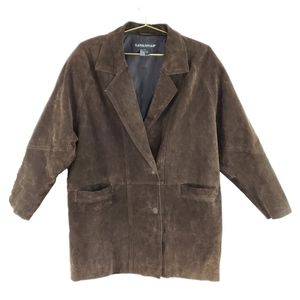Vintage Brown Suede 2 Button Barn Ranch Jacket L